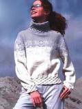 Пуловер с “плетеными” планками. Вязание спицами
