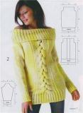 Длинный желтый пуловер