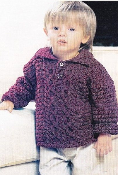 Пуловер для мальчика с воротником поло